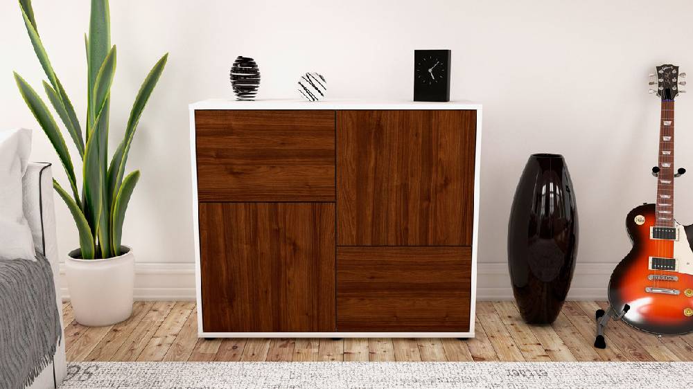 Stil Zeit Möbel Sideboard Carla, Walnuss (92x79x35cm) Verkauf