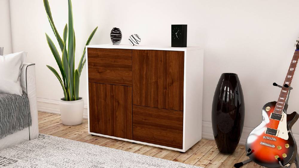 Stil Zeit Möbel Sideboard Carla, Walnuss (92x79x35cm) Verkauf
