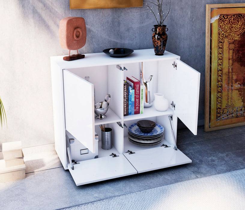Stil Zeit Möbel Sideboard Cara, Weiß (92x79x35cm) Schlussverkauf