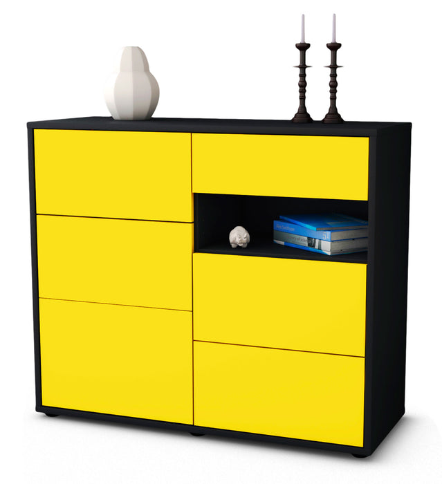 Stil Zeit Möbel Sideboard Dariella, Gelb (92x79x35cm)