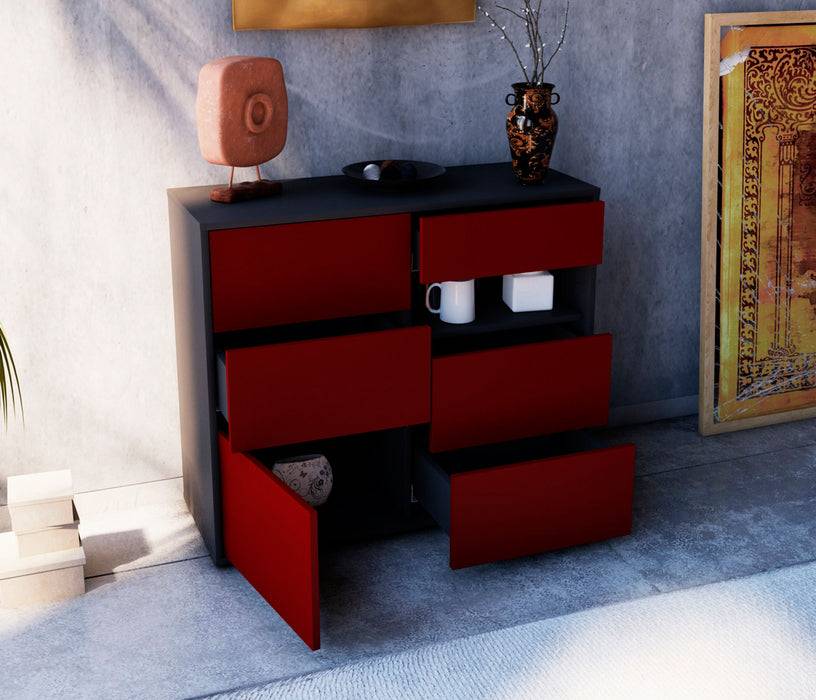 Stil Zeit Möbel Sideboard Dariella, Gelb (92x79x35cm) Sonderangebot