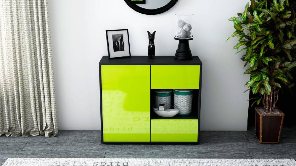 Stil Zeit Möbel Sideboard Danica, Grün (92x79x35cm) Günstig kaufen
