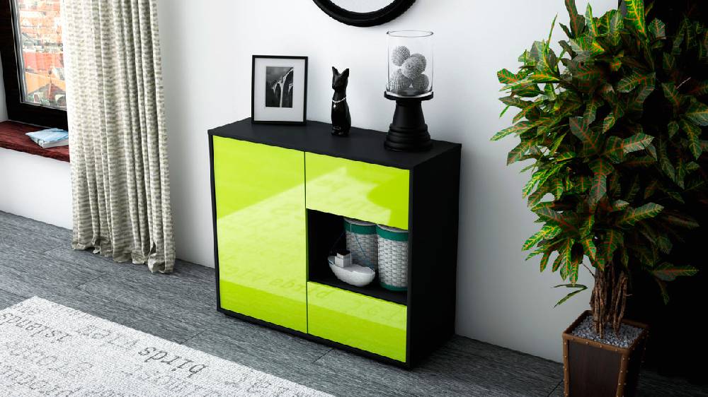 Stil Zeit Möbel Sideboard Danica, Grün (92x79x35cm) Günstig kaufen