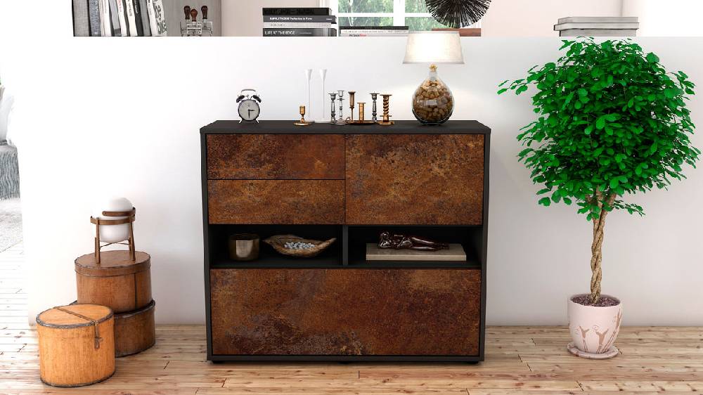Stil Zeit Möbel Sideboard Cornelia, Rost (92x79x35cm) Großer Ausverkauf