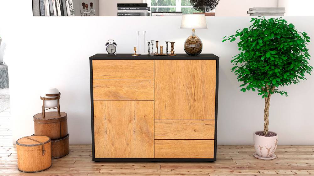 Stil Zeit Möbel Sideboard Ciara, Eiche (92x79x35cm) Online Shopping