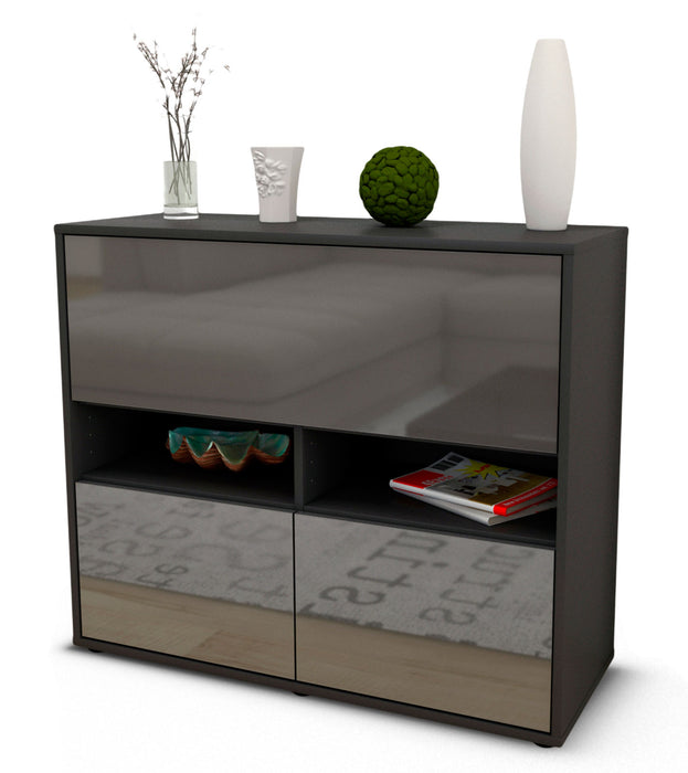 Stil Zeit Möbel Sideboard Cassandra, Grau (92x79x35cm)
