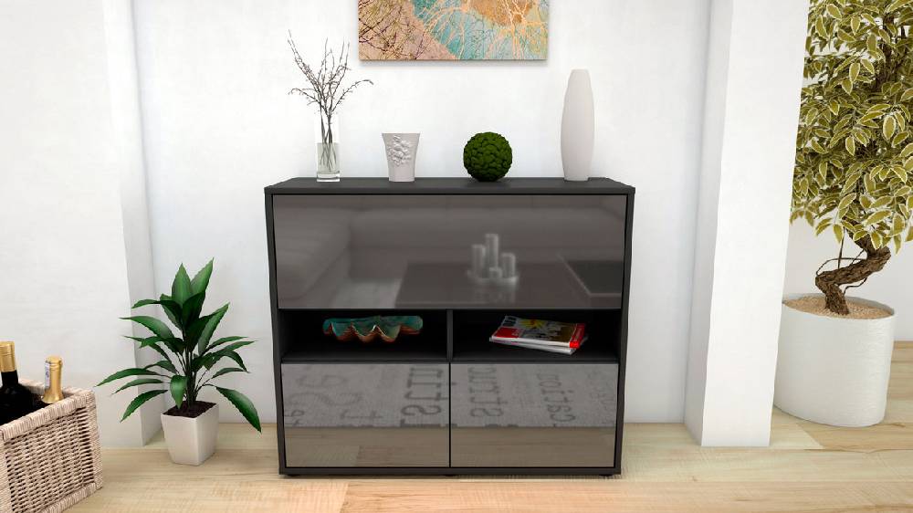 Stil Zeit Möbel Sideboard Cassandra, Grau (92x79x35cm) Exklusivangebot