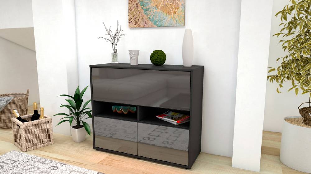 Stil Zeit Möbel Sideboard Cassandra, Grau (92x79x35cm) Exklusivangebot
