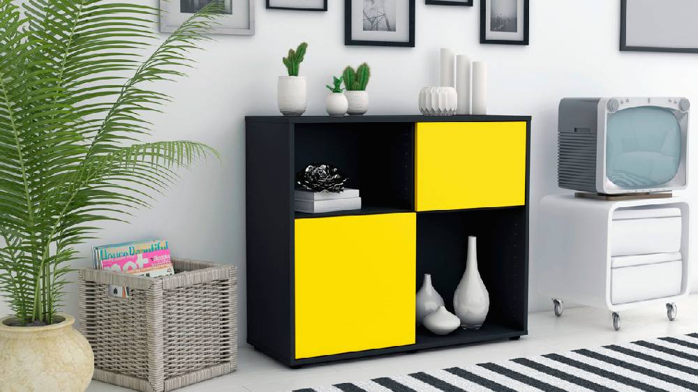 Stil Zeit Möbel Sideboard Carola, Gelb (92x79x35cm) Preisnachlass