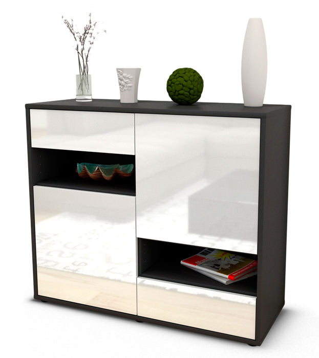 Stil Zeit Möbel Sideboard Carmelina, Weiß (92x79x35cm)
