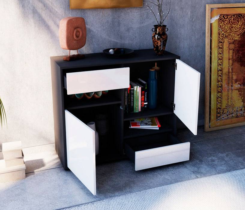 Stil Zeit Möbel Sideboard Carmelina, Weiß (92x79x35cm) Saisonschlussverkauf