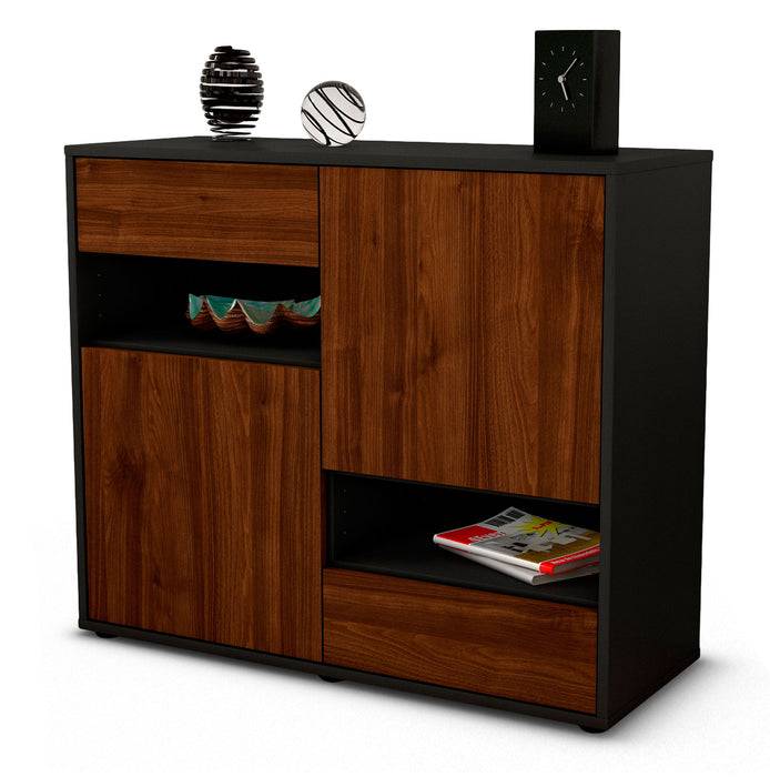 Stil Zeit Möbel Sideboard Carmelina, Walnuss (92x79x35cm)
