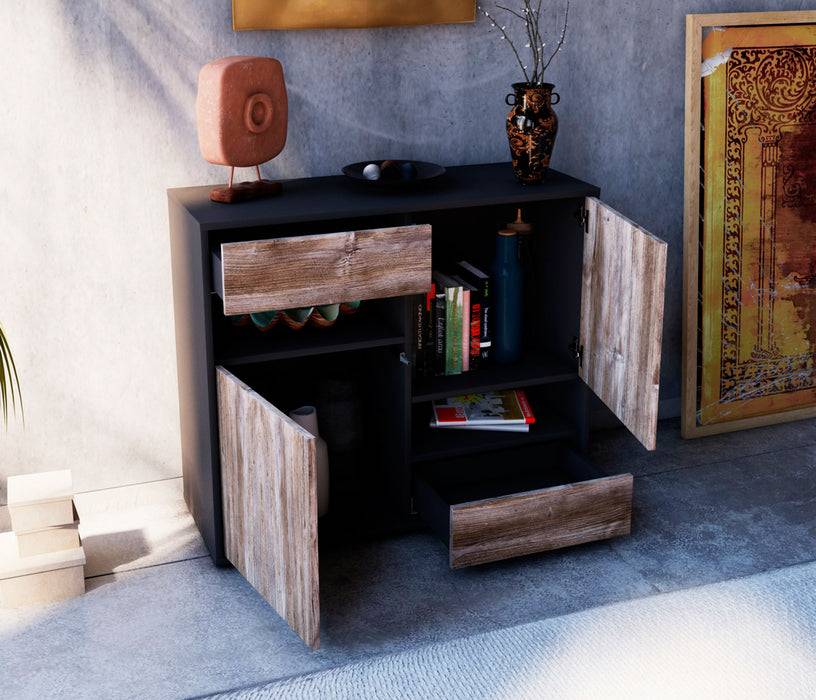 Stil Zeit Möbel Sideboard Carmelina, Walnuss (92x79x35cm) Cyber Monday