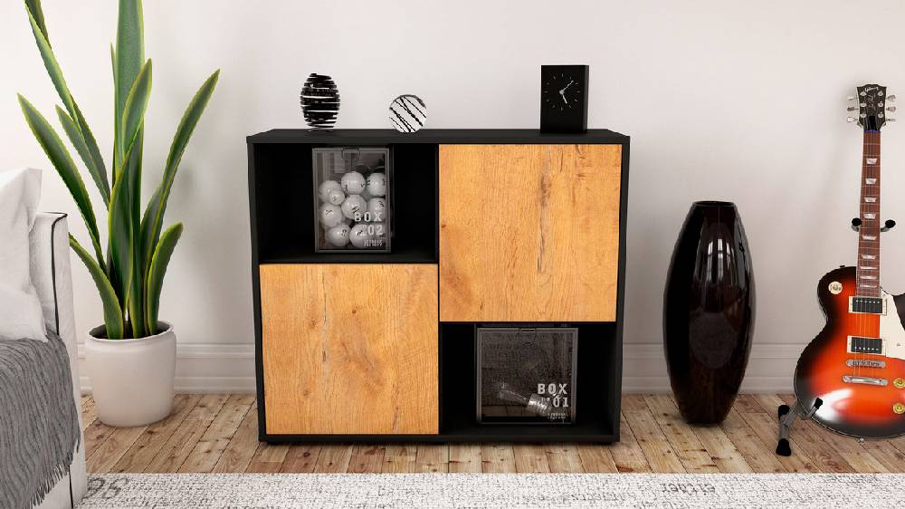 Stil Zeit Möbel Sideboard Caralina, Eiche (92x79x35cm) Weihnachtsangebot