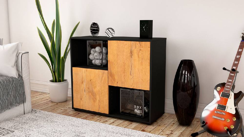 Stil Zeit Möbel Sideboard Caralina, Eiche (92x79x35cm) Weihnachtsangebot