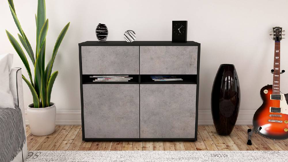 Stil Zeit Möbel Sideboard Brunilde, Beton (92x79x35cm) Valentinstagsangebot