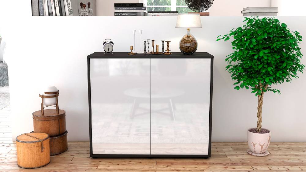 Stil Zeit Möbel Sideboard Blanka, Weiß (92x79x35cm) Lagerräumung