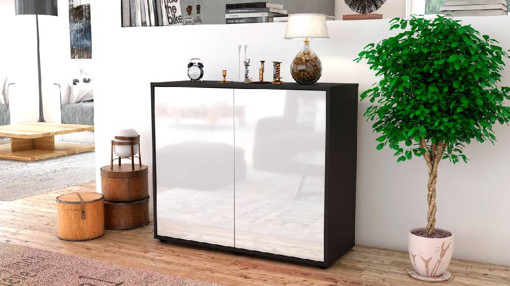 Stil Zeit Möbel Sideboard Blanka, Weiß (92x79x35cm) Lagerräumung