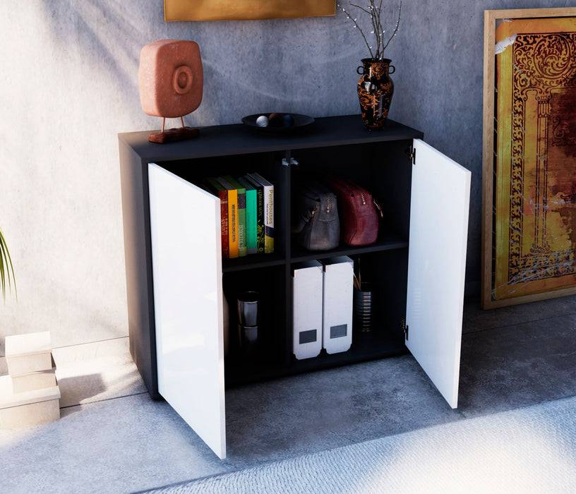 Stil Zeit Möbel Sideboard Blanka, Schwarz (92x79x35cm) Heißer Verkauf