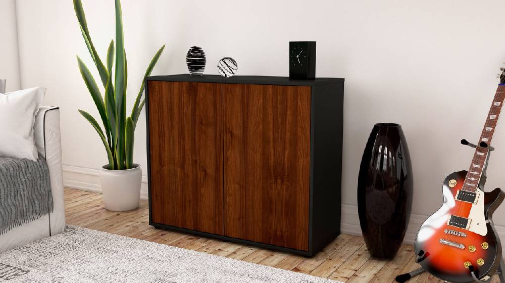 Stil Zeit Möbel Sideboard Blanka, Walnuss (92x79x35cm) Top Angebot