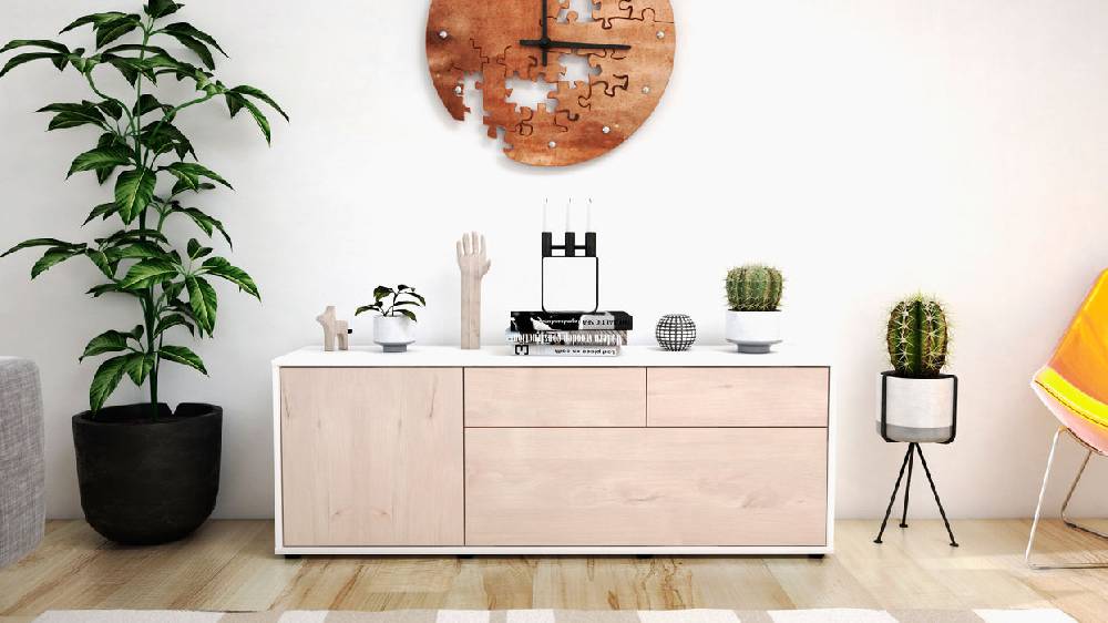 Stil Zeit Möbel Lowboard Annabell, Zeder (136x49x35cm) Exklusive Angebote