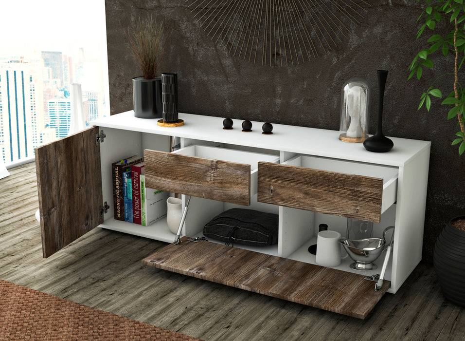 Stil Zeit Möbel Lowboard Annabell, Walnuss (136x49x35cm) Blitzangebot