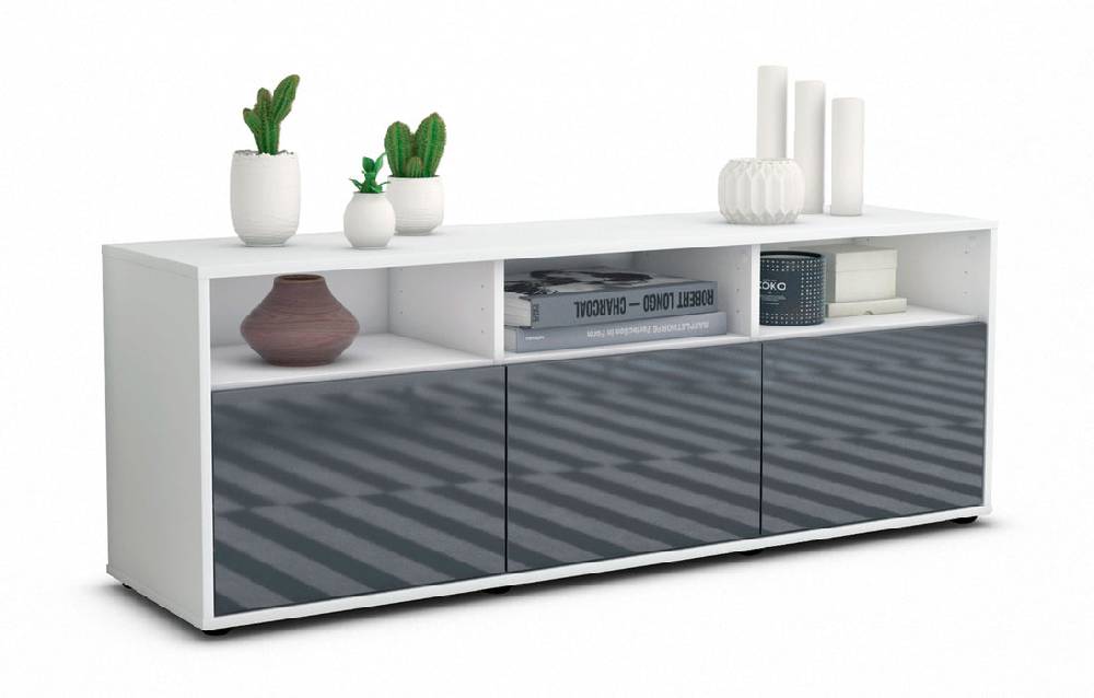 Stil Zeit Möbel Lowboard Andrina, Grau (136x49x35cm) Neuheiten