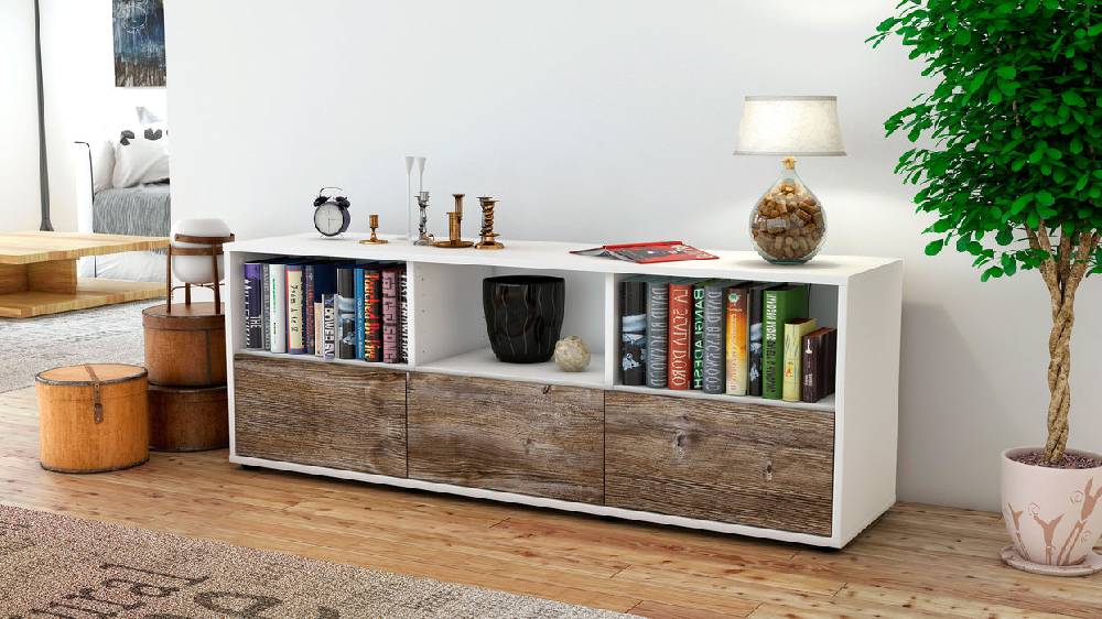 Stil Zeit Möbel Lowboard Amalia, Treibholz (136x49x35cm) Tägliche Deals