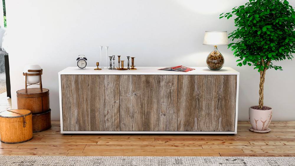 Stil Zeit Möbel Lowboard Allegra, Treibholz (136x49x35cm) Tiefpreis