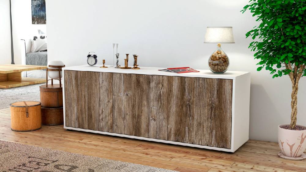 Stil Zeit Möbel Lowboard Allegra, Treibholz (136x49x35cm) Tiefpreis