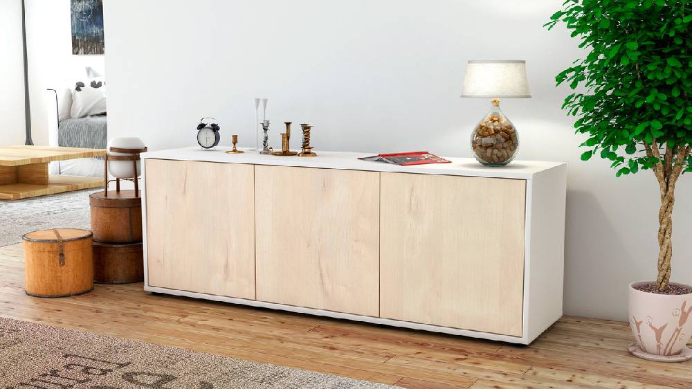 Stil Zeit Möbel Lowboard Allegra, Zeder (136x49x35cm) Super Sparpreis