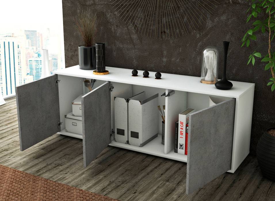 Stil Zeit Möbel Lowboard Allegra, Beton (136x49x35cm) Begrenzte Freigabe