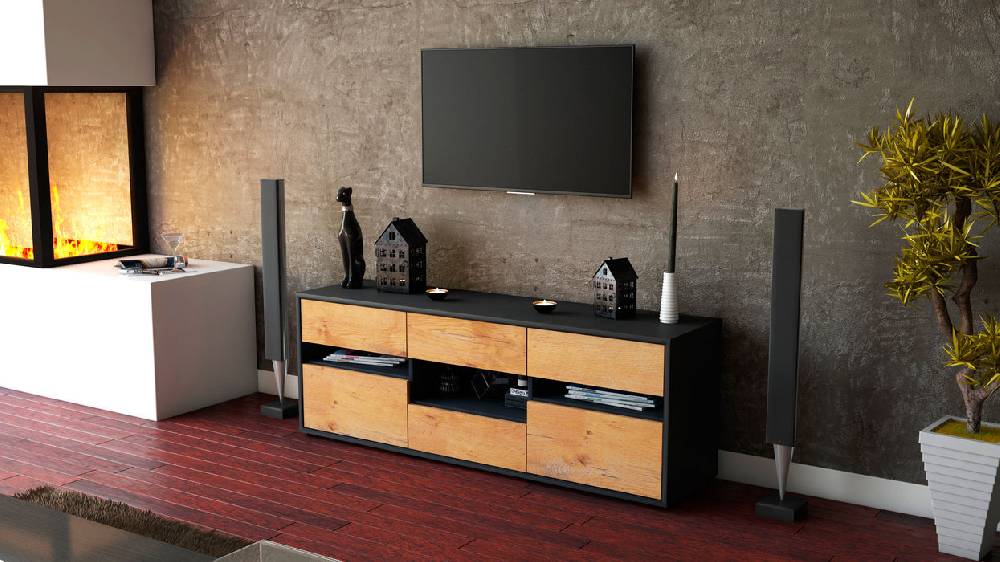 Stil Zeit Möbel Lowboard Annamaria, Eiche (136x49x35cm) Neueste Stile