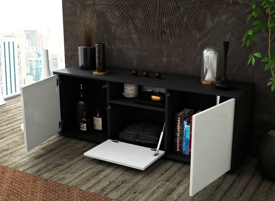 Stil Zeit Möbel Lowboard Andreana, Grau (136x49x35cm) Bis zu 50% Rabatt