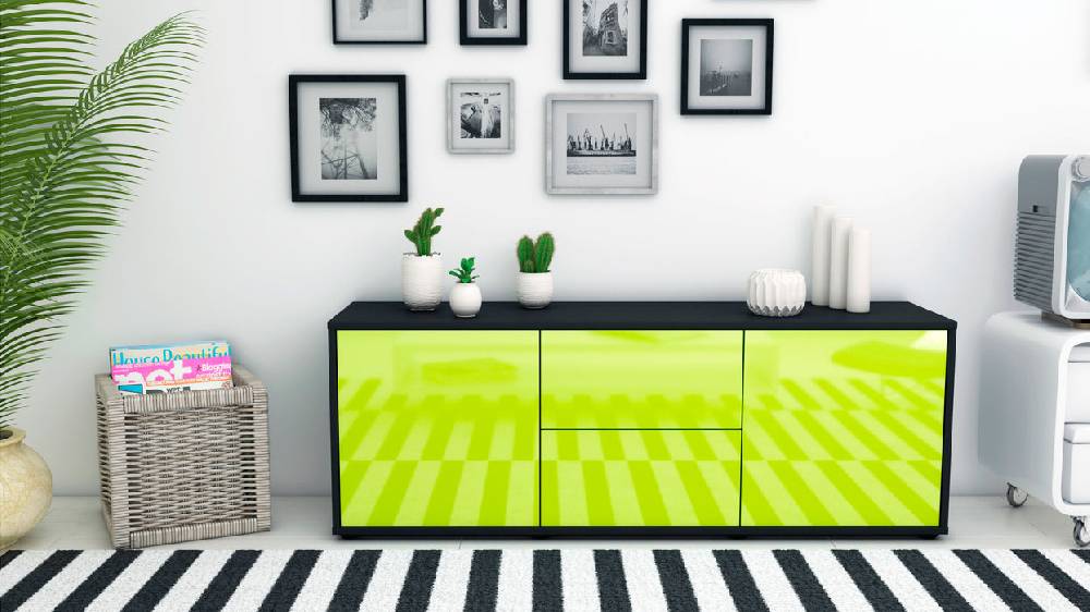 Stil Zeit Möbel Lowboard Alma, Grün (136x49x35cm) Super Rabatt
