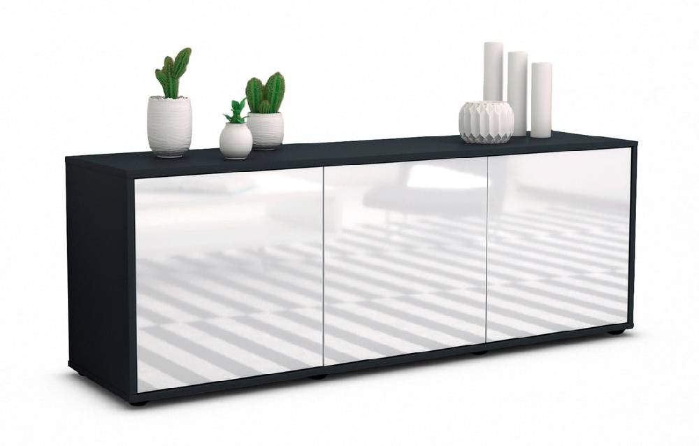 Stil Zeit Möbel Lowboard Allegra, Weiß (136x49x35cm) Riesige Rabatte