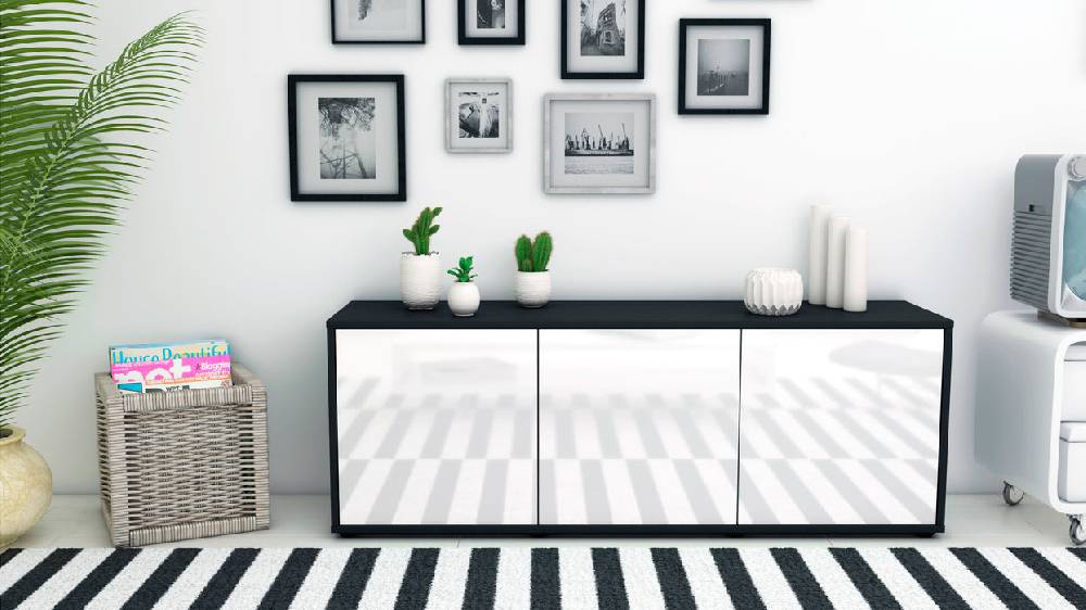 Stil Zeit Möbel Lowboard Allegra, Weiß (136x49x35cm) Riesige Rabatte
