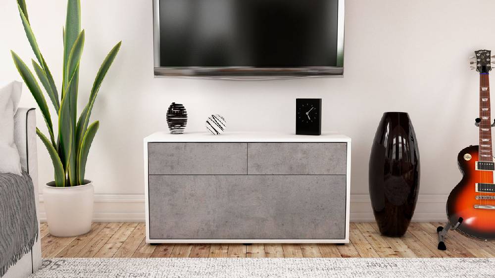 Stil Zeit Möbel Lowboard Agnese, Beton (92x49x35cm) 50% Rabatt für begrenzte Zeit