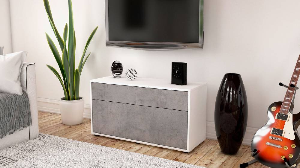 Stil Zeit Möbel Lowboard Agnese, Beton (92x49x35cm) 50% Rabatt für begrenzte Zeit