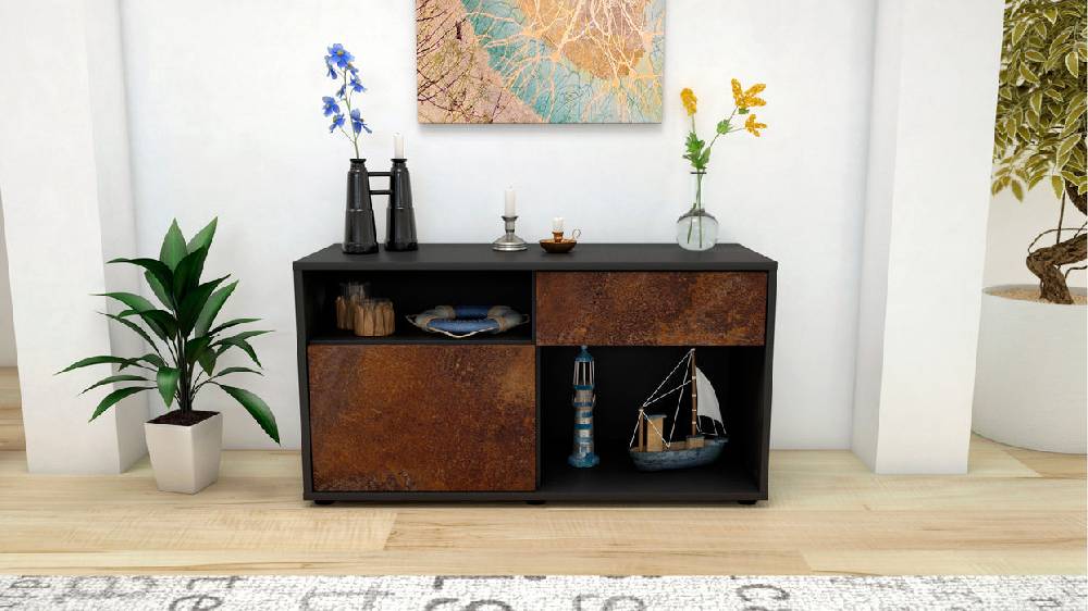 Stil Zeit Möbel Lowboard Alecia, Rost (92x49x35cm) Schlussverkauf