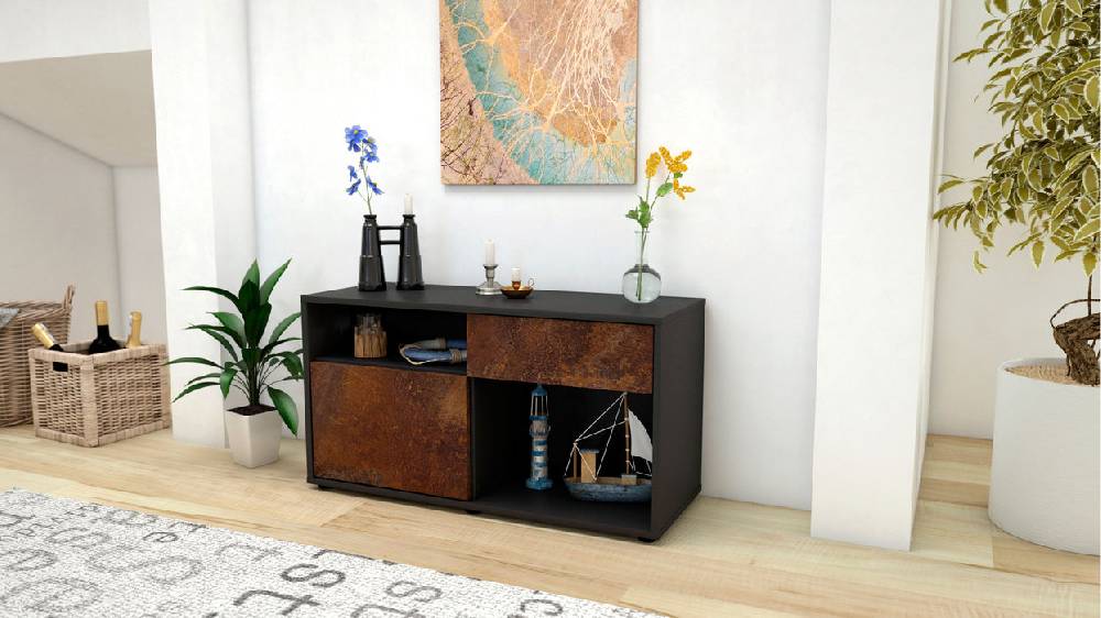Stil Zeit Möbel Lowboard Alecia, Rost (92x49x35cm) Schlussverkauf