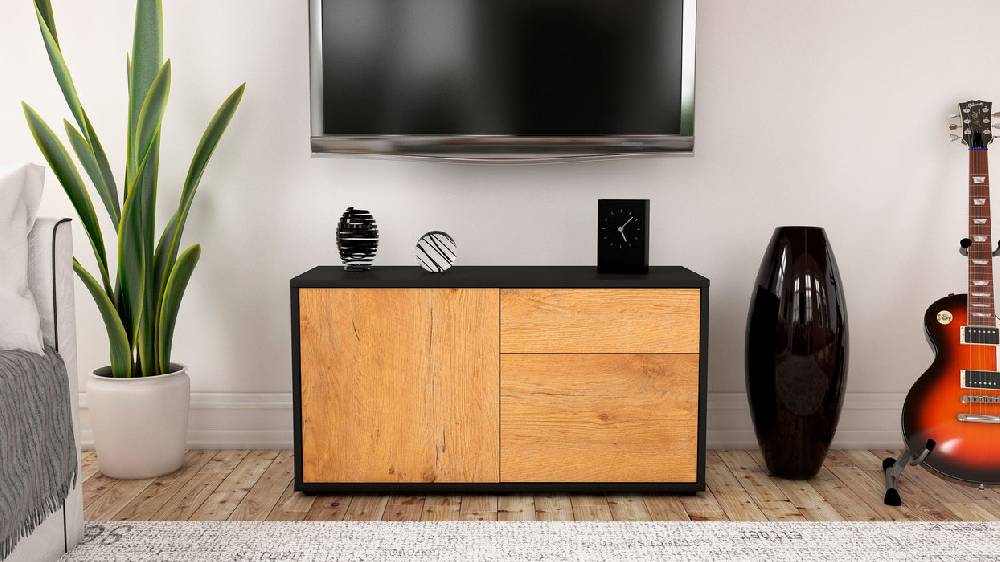 Stil Zeit Möbel Lowboard Aja, Eiche (92x49x35cm) Fabrikverkauf