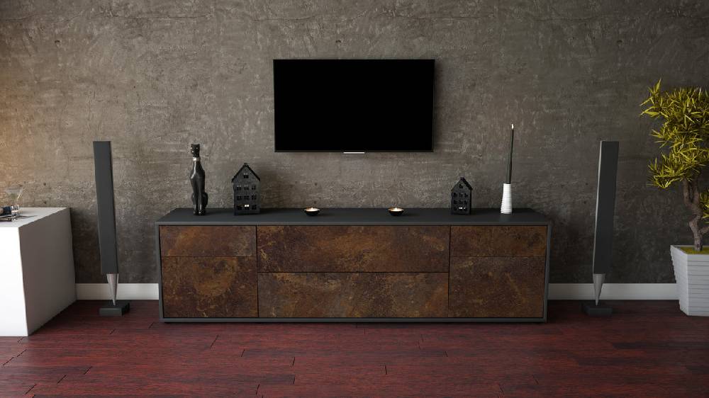 Stil Zeit Möbel Lowboard Bibiane, Rost (180x49x35cm) Günstig kaufen