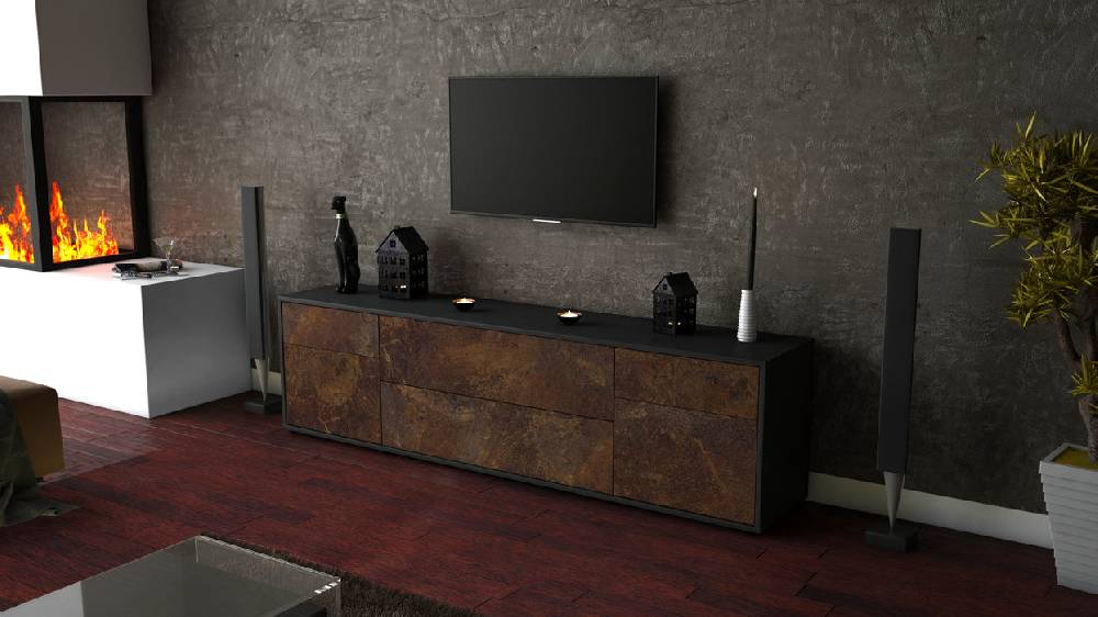 Stil Zeit Möbel Lowboard Bibiane, Rost (180x49x35cm) Günstig kaufen