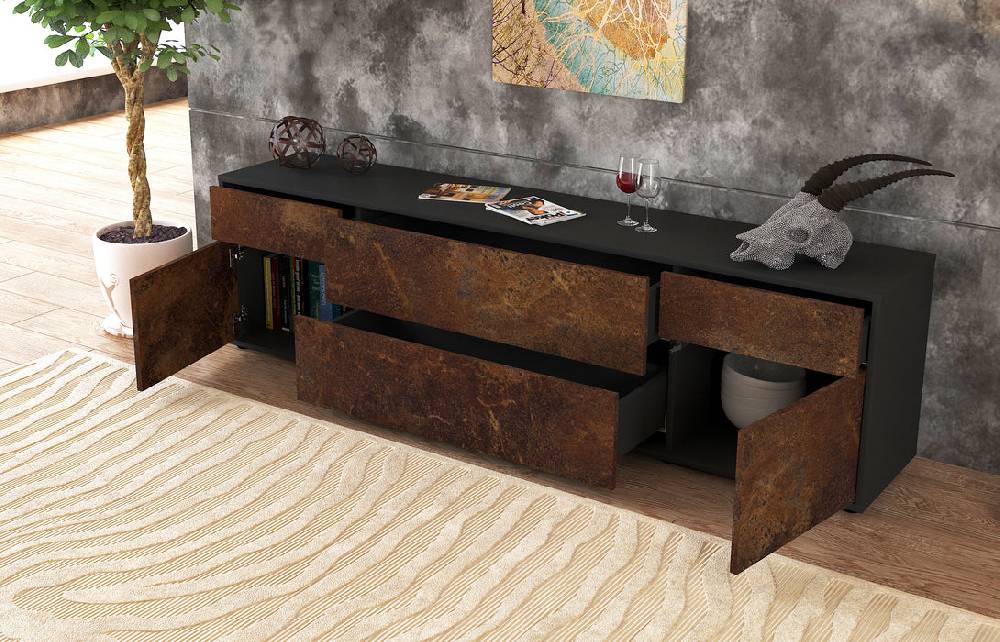 Stil Zeit Möbel Lowboard Bibiane, Rost (180x49x35cm) Günstig kaufen