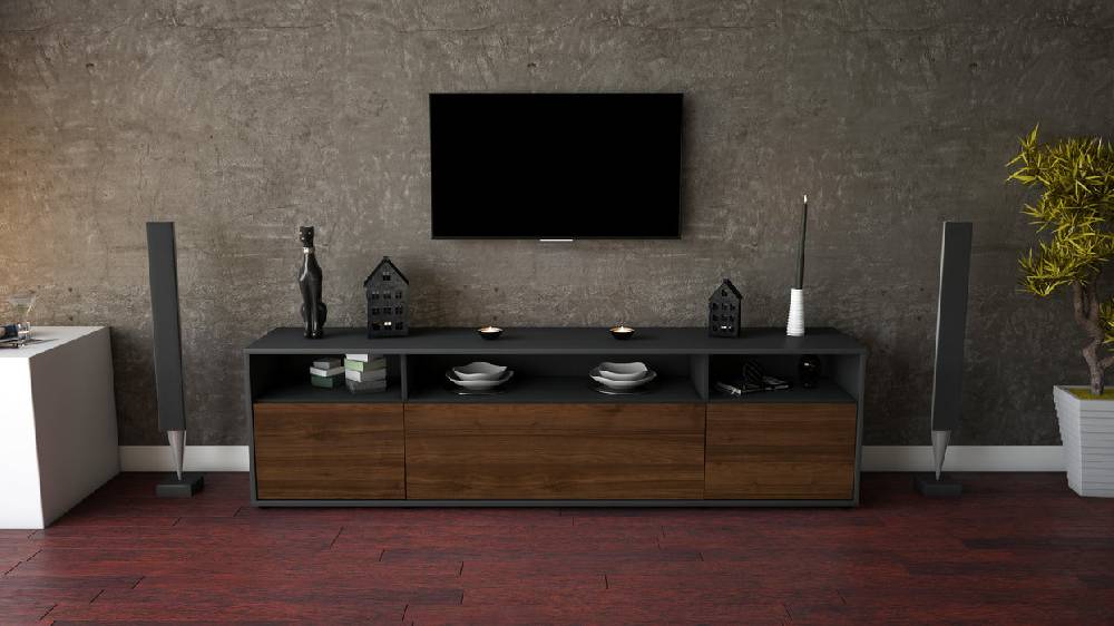 Stil Zeit Möbel Lowboard Bianca, Walnuss (180x49x35cm) Flash Sale