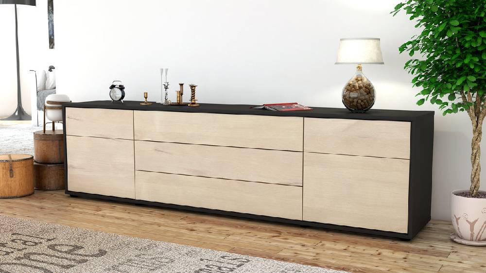 Stil Zeit Möbel Lowboard Benita, Zeder (180x49x35cm) Weihnachtsangebot