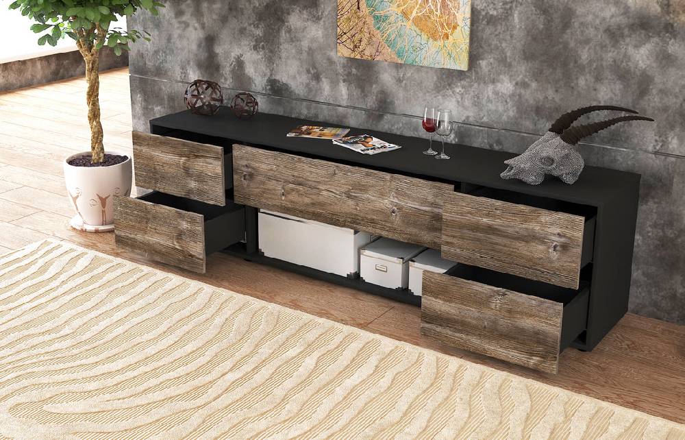 Stil Zeit Möbel Lowboard Babetta, Treibholz (180x49x35cm) Vatertagsangebot