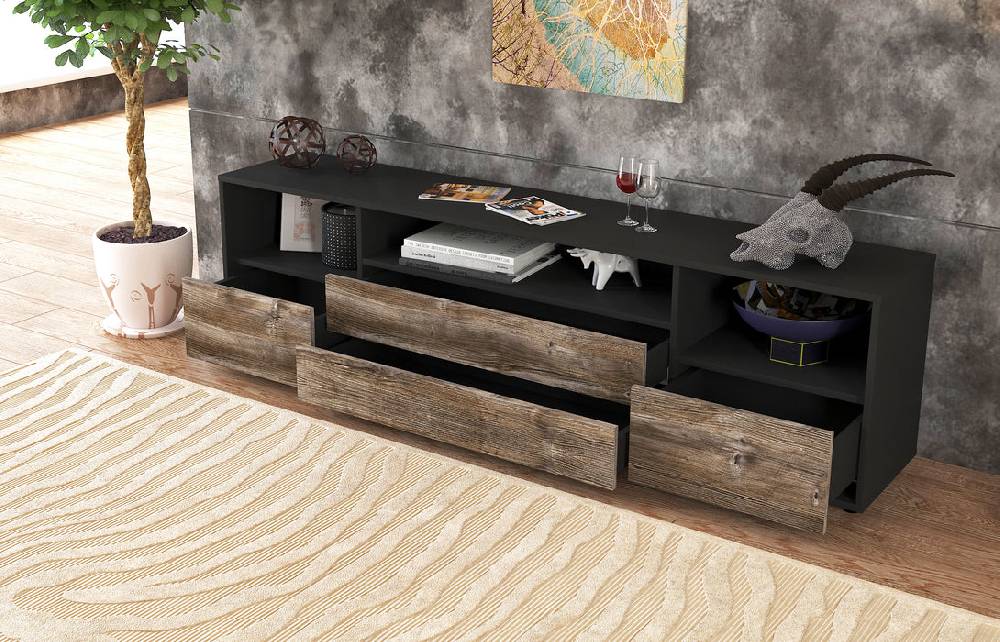 Stil Zeit Möbel Lowboard Azula, Eiche (180x49x35cm) Jubiläumsangebot