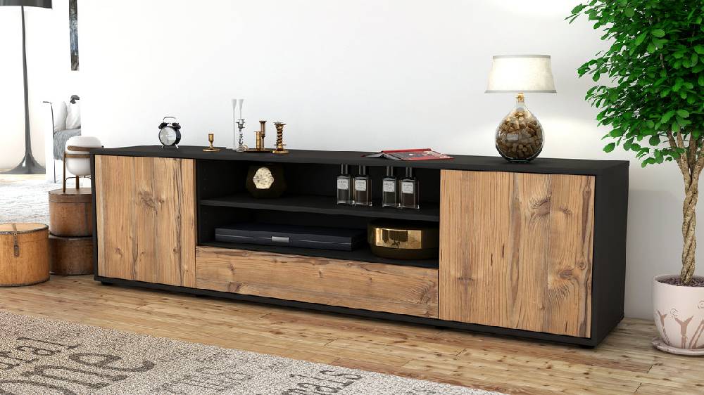 Stil Zeit Möbel Lowboard Armida, Pinie (180x49x35cm) Blitzangebot